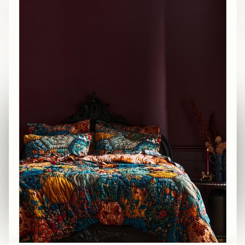 House of Hackney x Anthropologie Velvet Wilton Patchwork Quilt in Queen Size